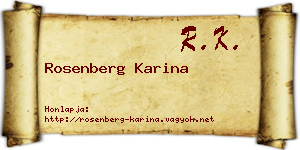 Rosenberg Karina névjegykártya